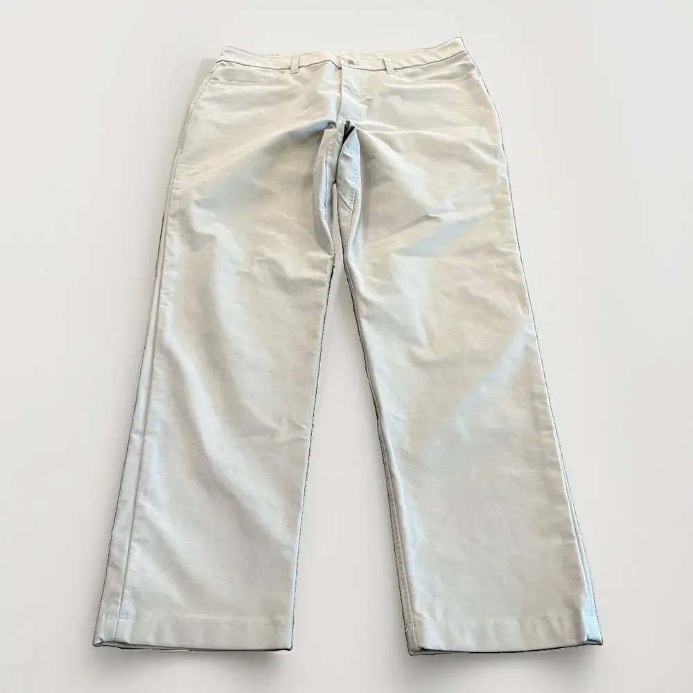 Lululemon Mens Light Gray ABC Classic-Fit Utilitech 5 Pocket Chino Pants 36